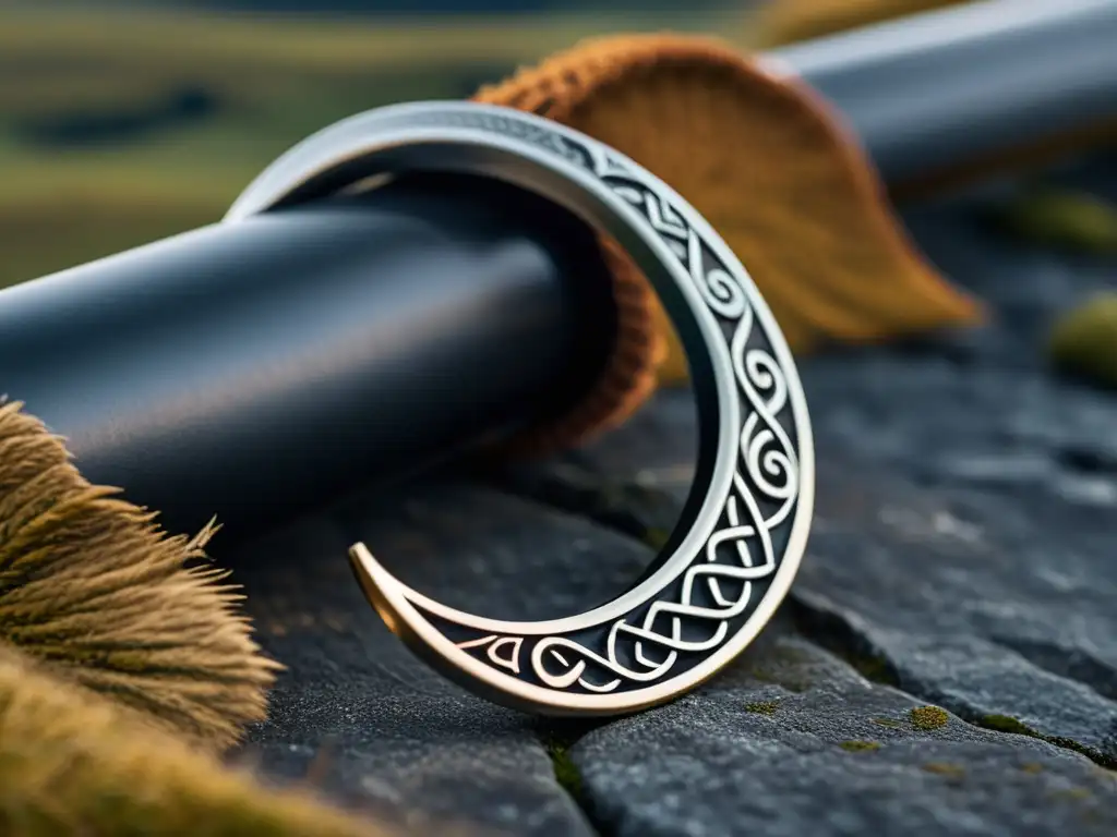 Accesorio inspirado en la bebida vikinga: Detalle de diseño nórdico en paisaje