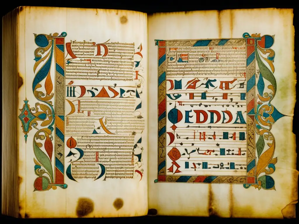 Antiguo manuscrito de la 'Edda en prosa', iluminado y detallado en pergamino, clave para entender la Edda en prosa