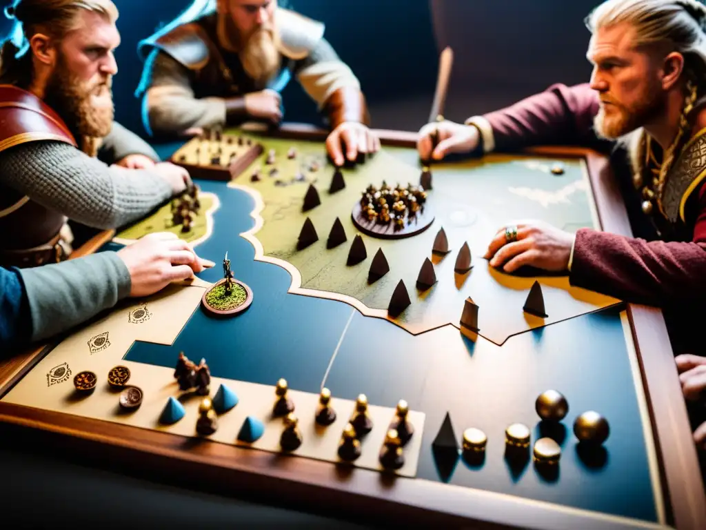 Apasionante juego de mesa vikingo con tácticas estratégicas en ambiente histórico