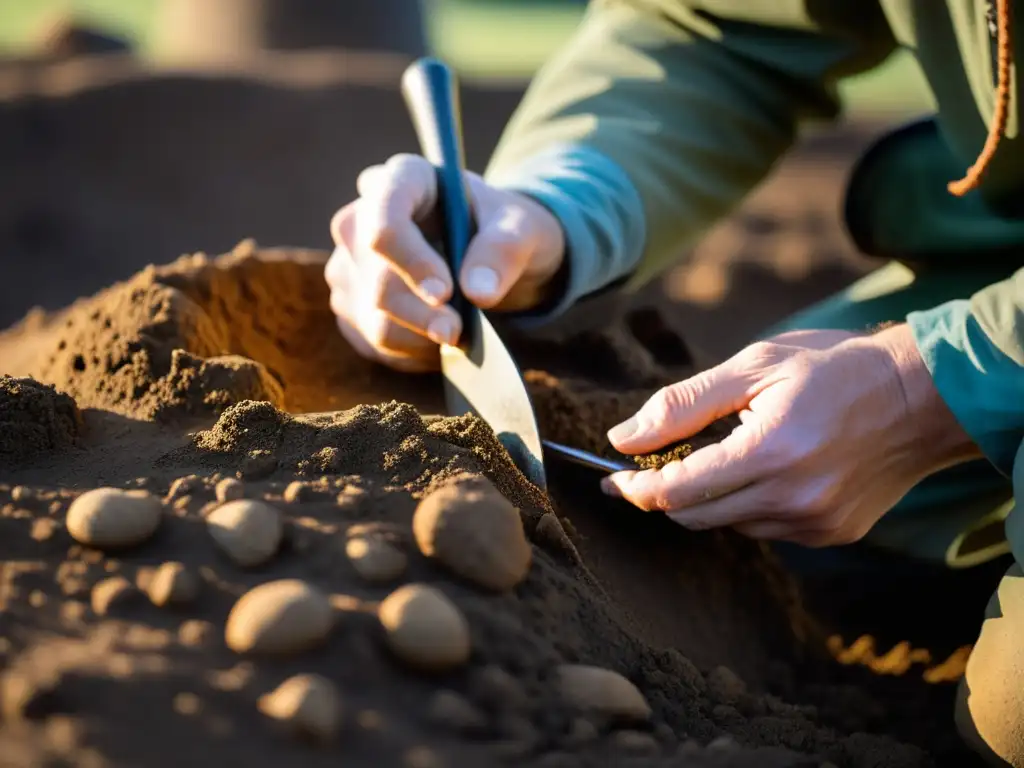 Un arqueólogo experto limpia con cuidado un artefacto vikingo, revelando detalles