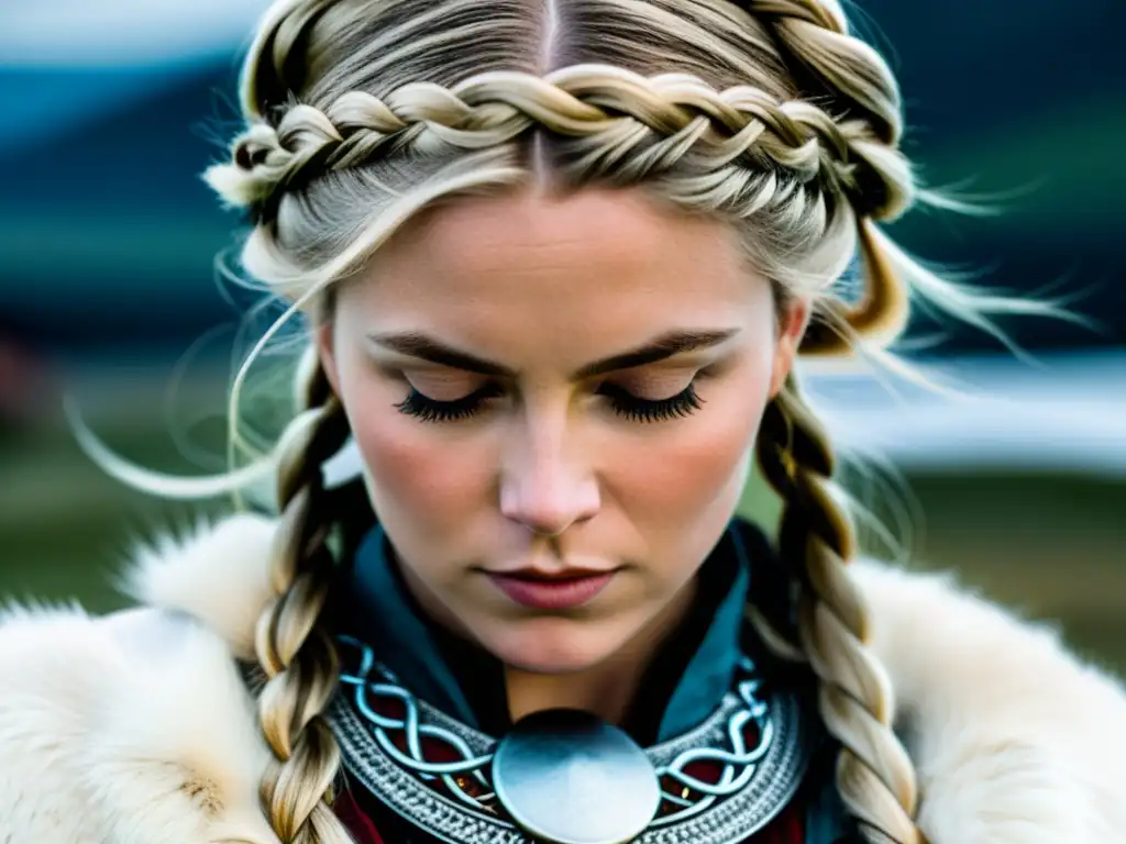 El arte y significado cultural de la moda vikinga femenina en elaborados peinados trenzados y joyas nórdicas