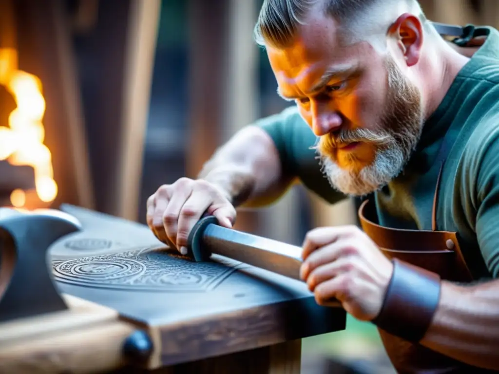 Un artesano experto crea una réplica de hacha vikinga con métodos tradicionales, detallando la meticulosidad y dedicación en la recreación histórica