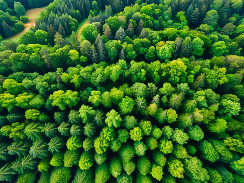 Descubre la belleza de un denso bosque con follaje vibrante