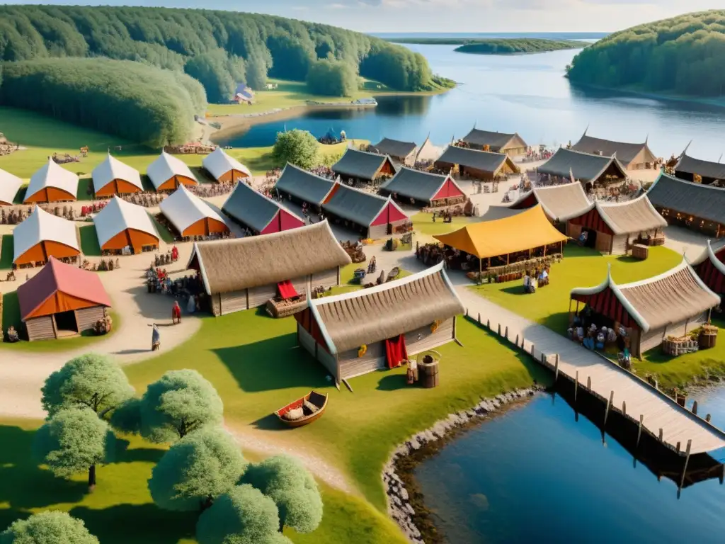 Descubre la Ciudad Comercial Vikinga en Birka, Suecia: un bullicioso mercado vikingo a orillas del Lago Mälaren