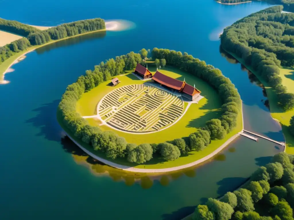 Descubre la Ciudad Comercial Vikinga en las ruinas de Birka, Suecia, con su mercado y paisaje impresionante