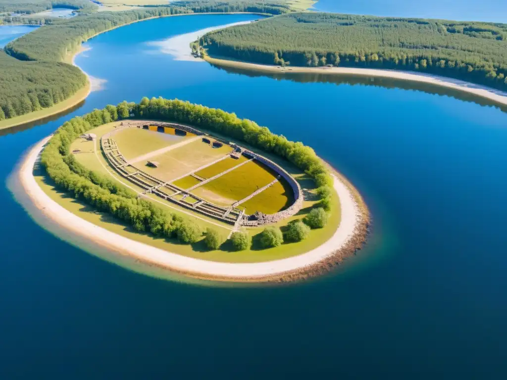 Descubre la Ciudad Comercial Vikinga en ruinas junto al lago Mälaren en Suecia, con restos arqueológicos y serenas aguas