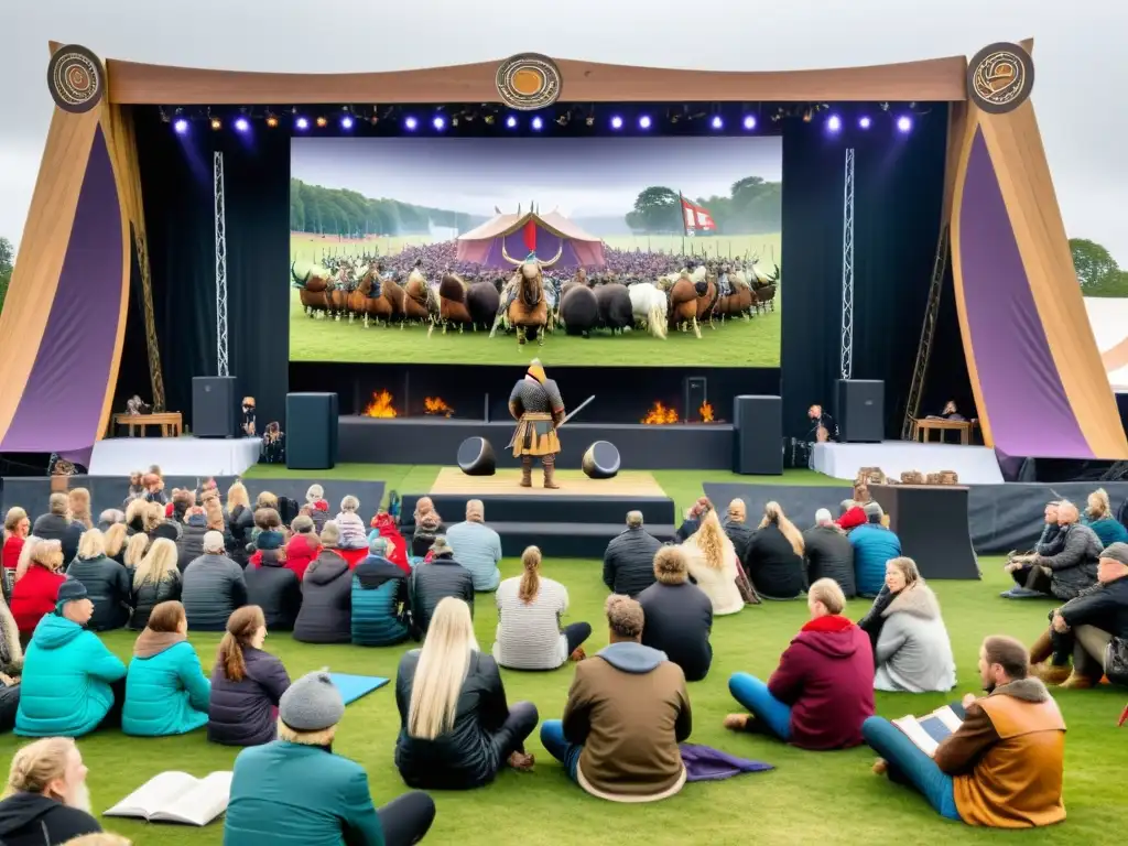 Conferencia sobre el legado vikingo en festivales actuales, escena vibrante con diversidad y pasión