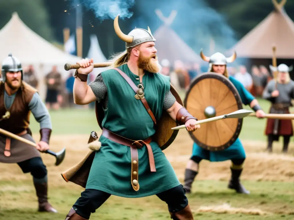 Inmersión cultural en festivales vikingos: Participantes modernos disfrutan de actividades vikingas tradicionales