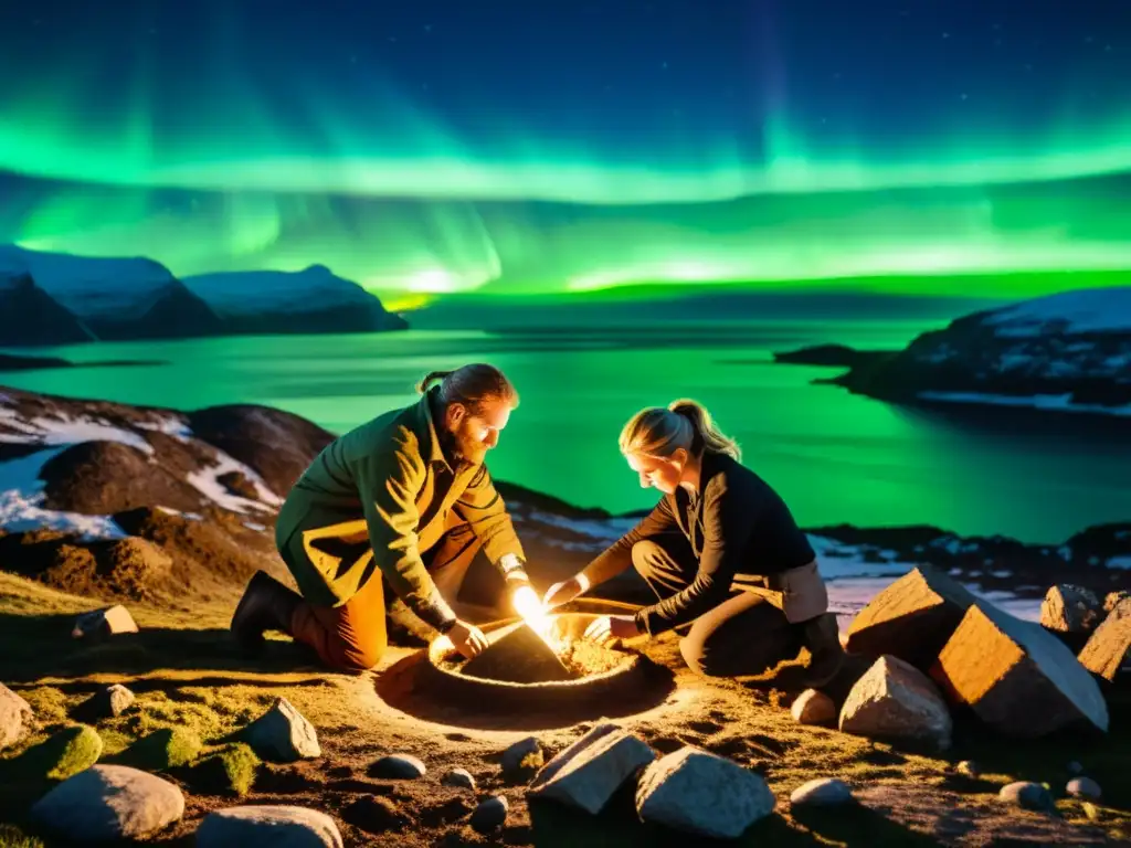 Descubrimientos arqueológicos en incursiones vikingas bajo la aurora boreal