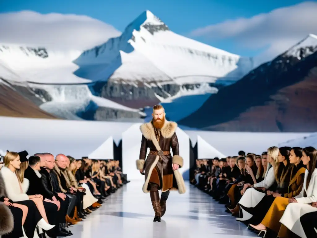 Un desfile de moda contemporánea inspirada en el legado vikingo, fusionando elementos tradicionales con un toque moderno