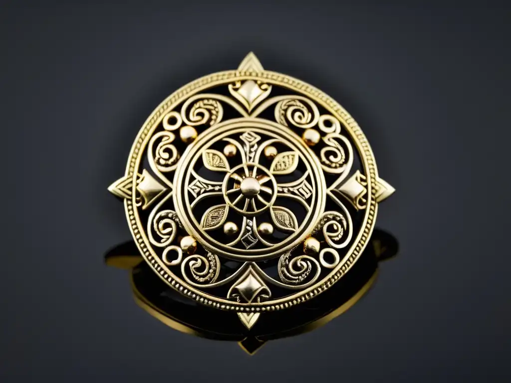 Detalle exquisito de un broche vikingo: historia y diseño de joyas vikingas