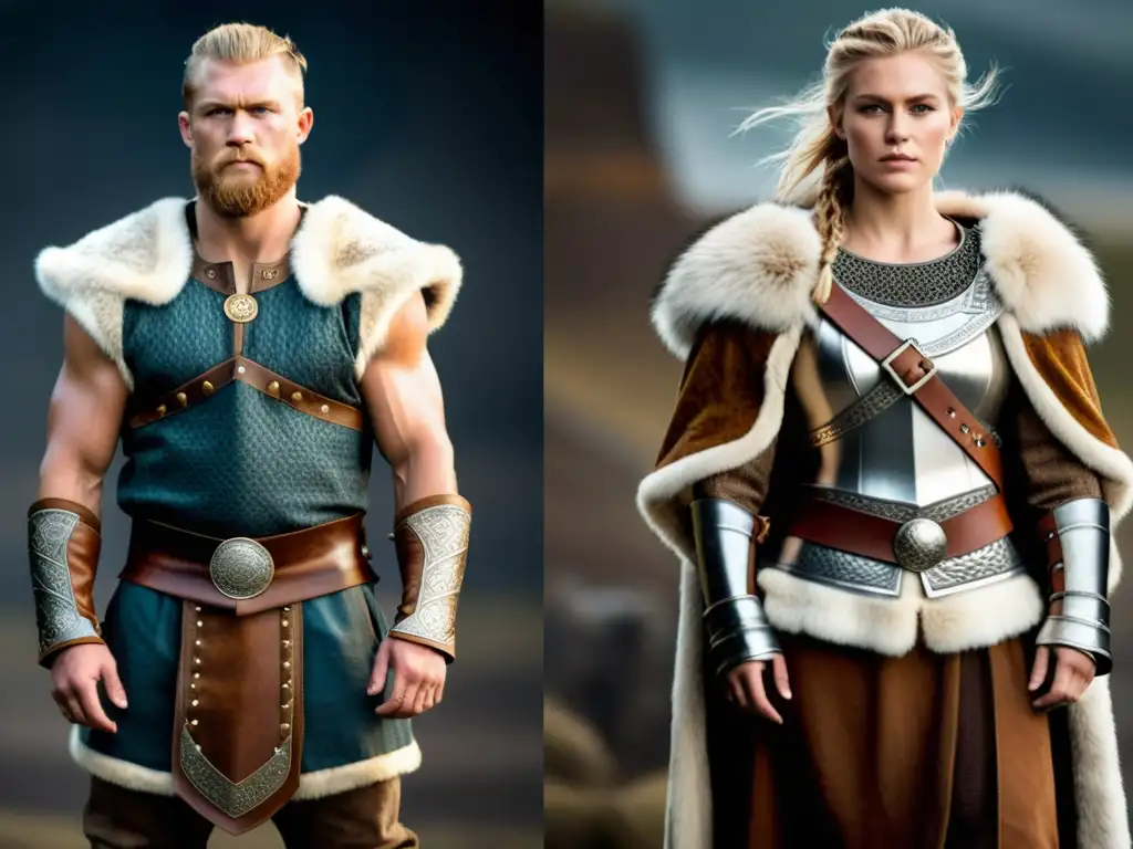Vikingos ancestrales vs Detalle de la influencia vikinga en la moda: atuendo tradicional vs