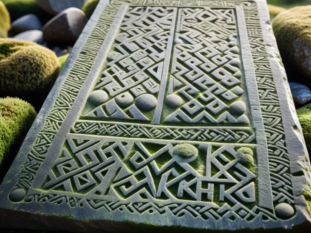 Antiguas runas vikingas talladas en piedra: misterio ancestral Detalles misteriosos de runas vikingas desentrañando la piedra ancestral