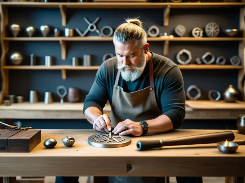 Detrás de escena: artesano crea colgante de plata inspirado en runas vikingas