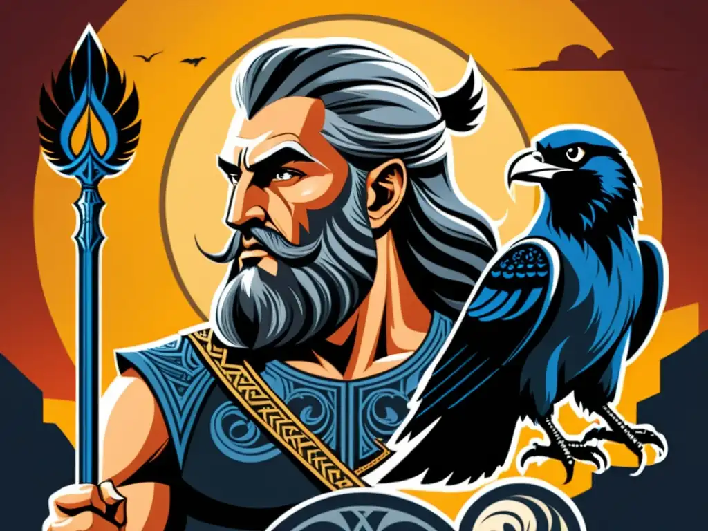 Odín y Zeus, padres de los dioses, representados en una ilustración detallada