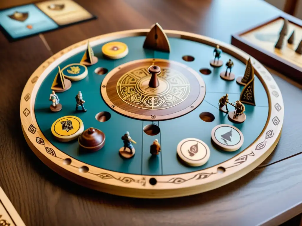 Juego de mesa vikingo: diversión y estrategia para todos Un emocionante juego de mesa vikingo moderno reúne a un diverso grupo de jugadores en una experiencia inmersiva