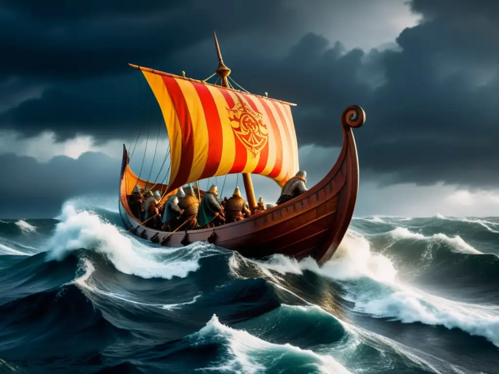 Épica travesía vikinga con sunstones, navegando entre tormentas y oscuridad