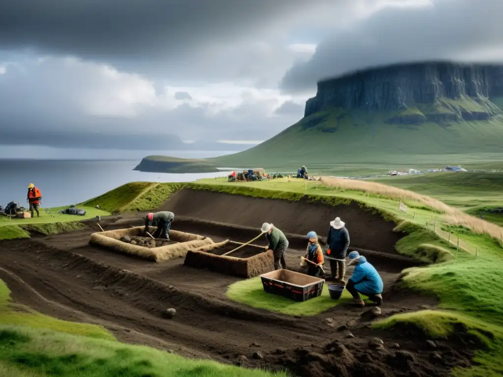 Equipo de arqueólogos descubre artefactos vikingos con métodos innovadores en paisaje nórdico dramático