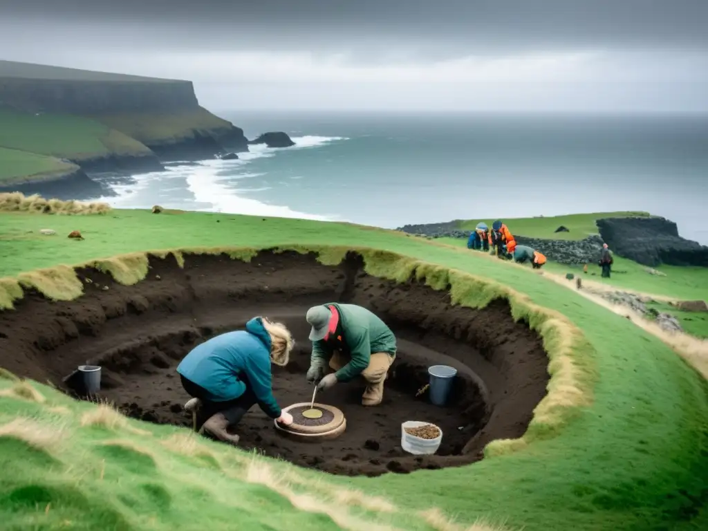 Equipo de arqueólogos excava un sitio funerario vikingo en la Isla de Man