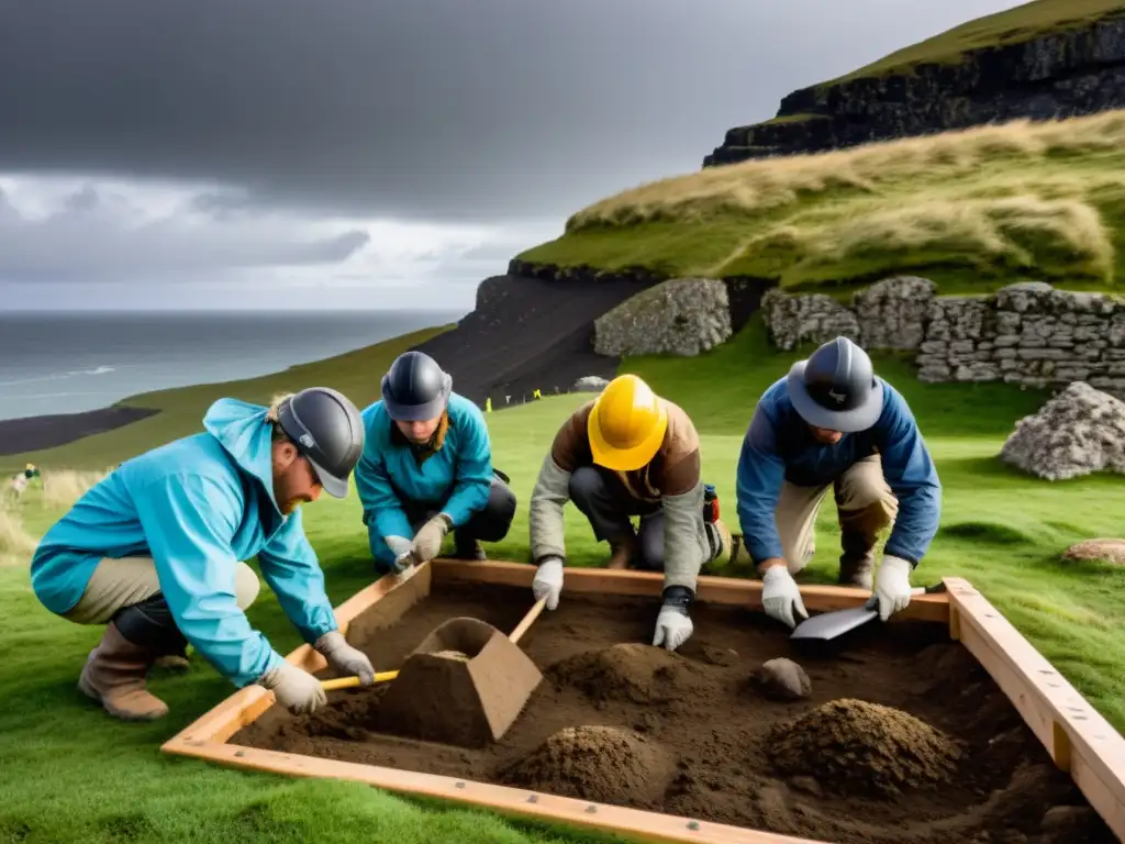 Un equipo de arqueólogos descubre tumba vikinga en paisaje dramático