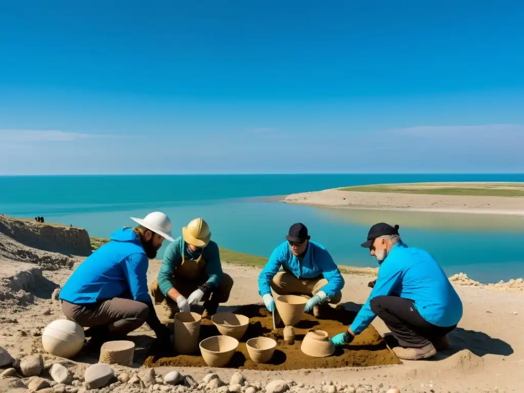 Excavación minuciosa de arqueólogos en busca de Expediciones vikingas al Caspio