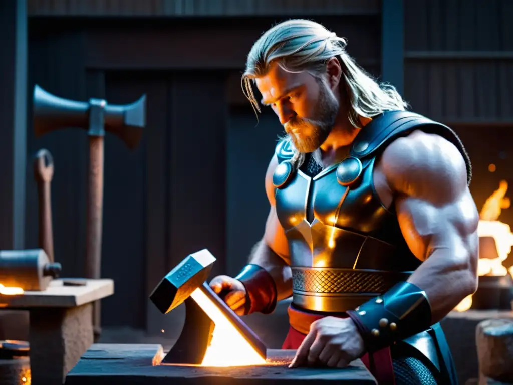 Un hábil herrero forja una réplica perfecta del Martillo de Thor en su taller