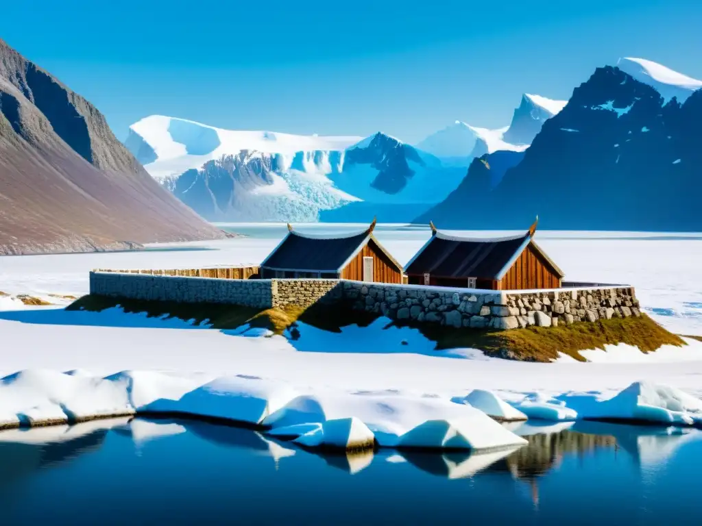 Ruinas vikingas en Groenlandia: belleza remota Herencia vikinga preservada en Groenlandia: Ruinas vikingas entre la tundra helada y los fiordos azules