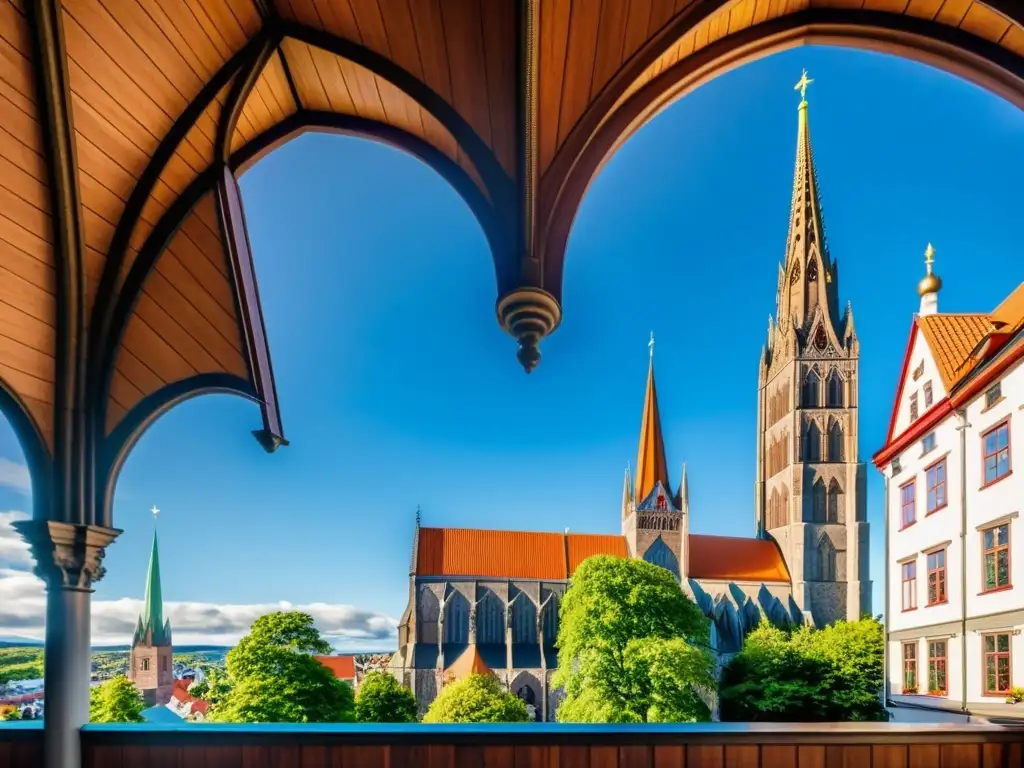 Impresionante Catedral de Nidaros en Trondheim, Noruega, Capital de los Reyes Vikingos en Noruega