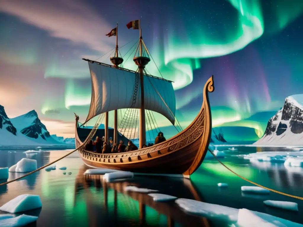 Impresionante diseño de drakkars en conquistas vikingas por aguas árticas