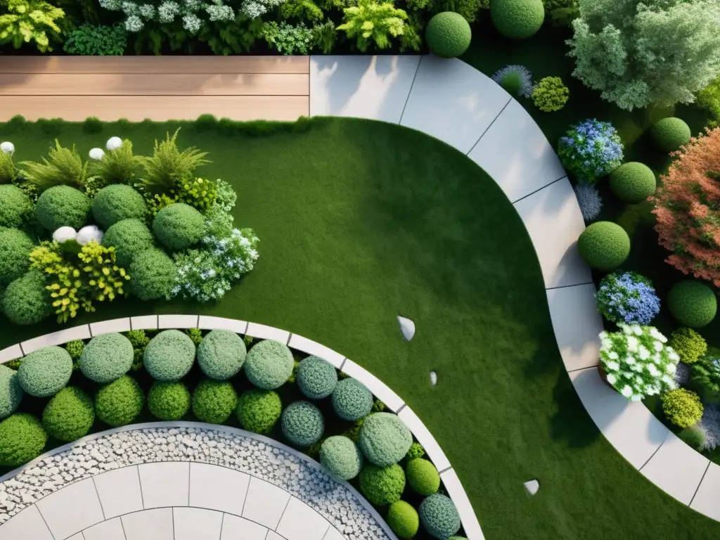 Jardín inspirado en principios vikingos paisajismo moderno: senderos de piedra, flores silvestres y muebles naturales