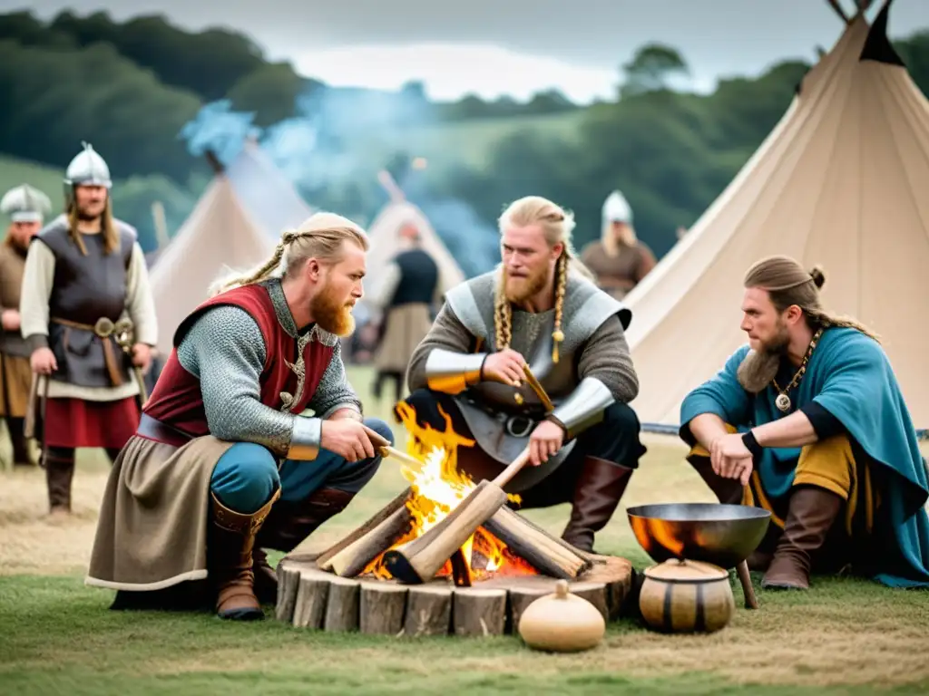 Legado vikingo en festivales actuales: Reenactores vikingos cocinan en evento histórico