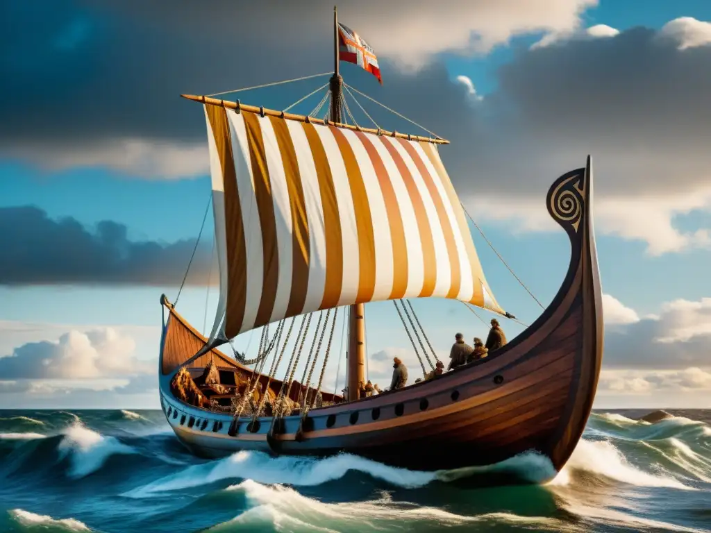 Descubre la majestuosidad de los modelos de barcos vikingos históricos en esta detallada reconstrucción de un drakkar