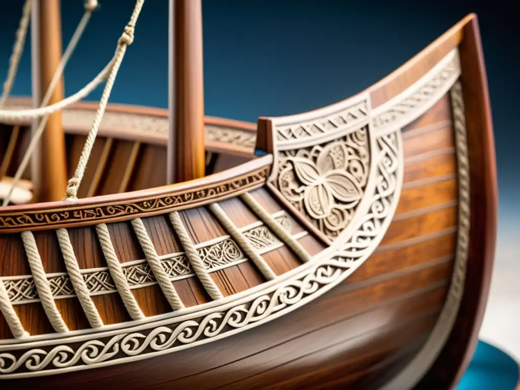 Maqueta detallada de barco vikingo, muestra técnicas de mantenimiento y artesanía excepcional