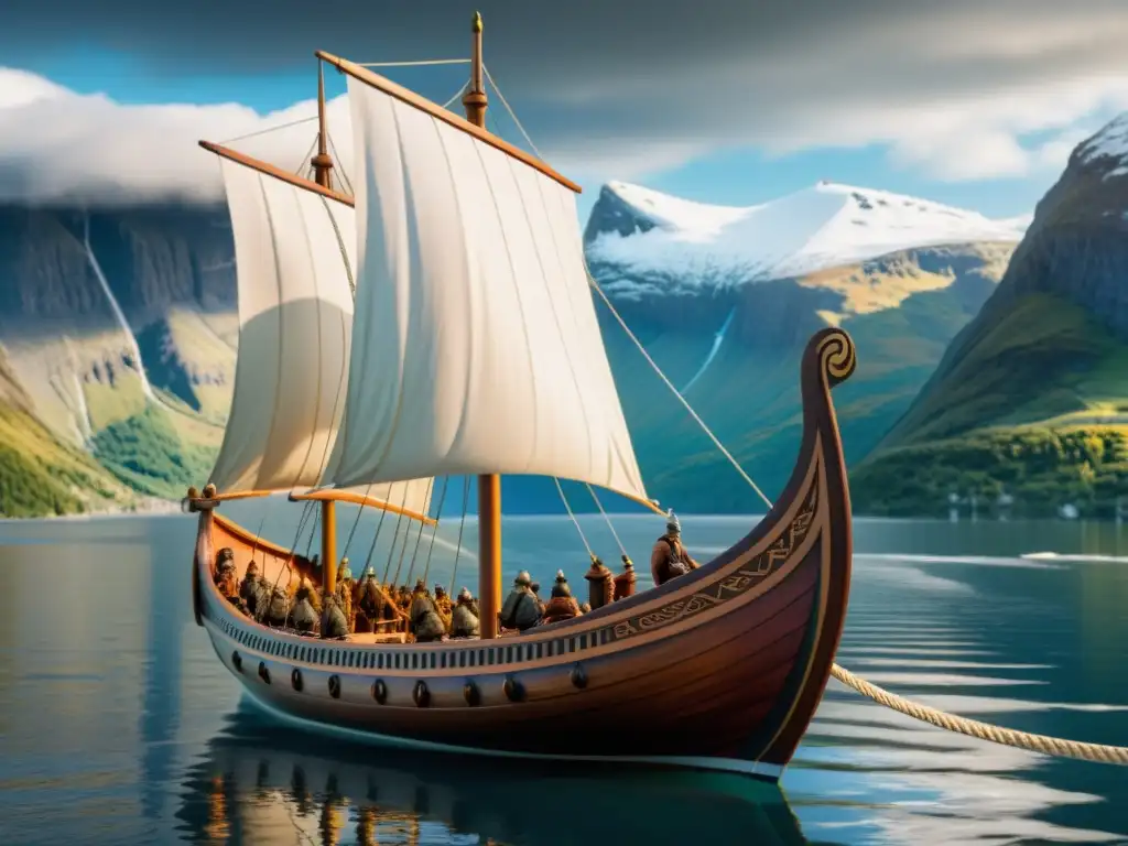 Un modelo excepcional de un barco vikingo con detalles meticulosos