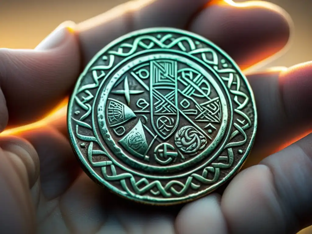 Una moneda vikinga de gran importancia histórica y artística se muestra en detalle, resaltando su relevancia en la economía europea