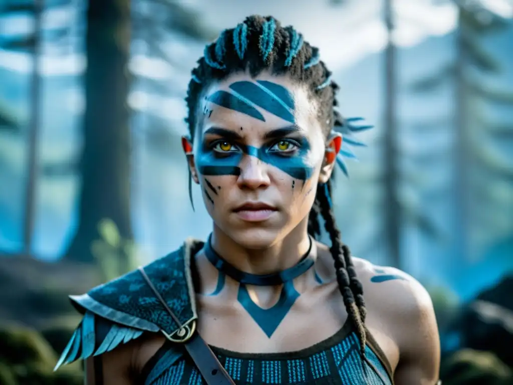 Una mujer moderna como Senua en Hellblade, entre la psicosis y la mitología nórdica en un bosque místico