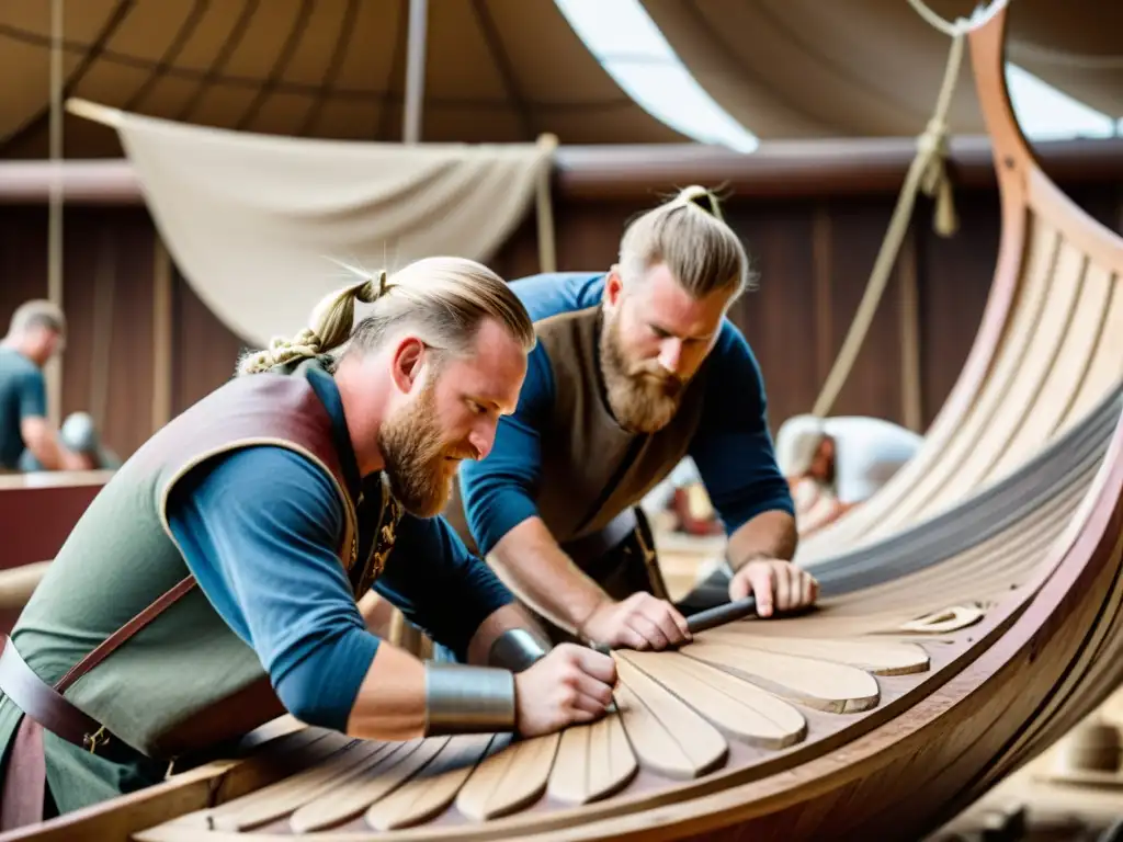 Ingeniería Naval Vikinga Drakkar: Ingenieros vikingos reconstruyen un Drakkar con herramientas antiguas en un astillero tradicional