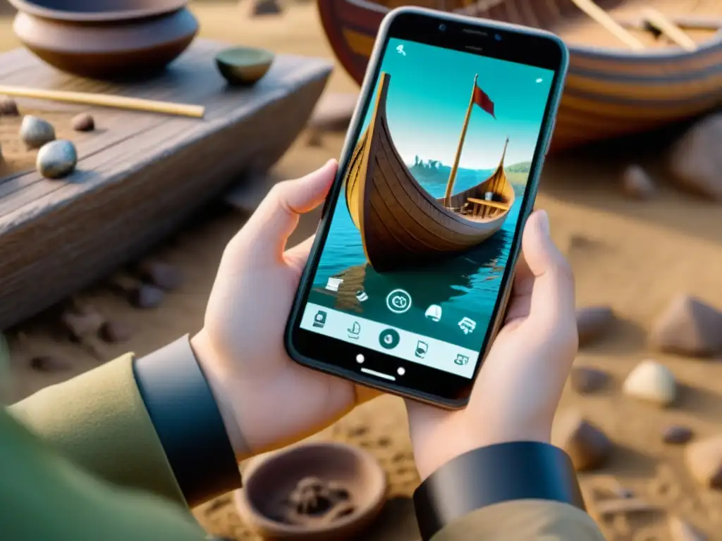 Explorando una nave vikinga virtual con una app de AR