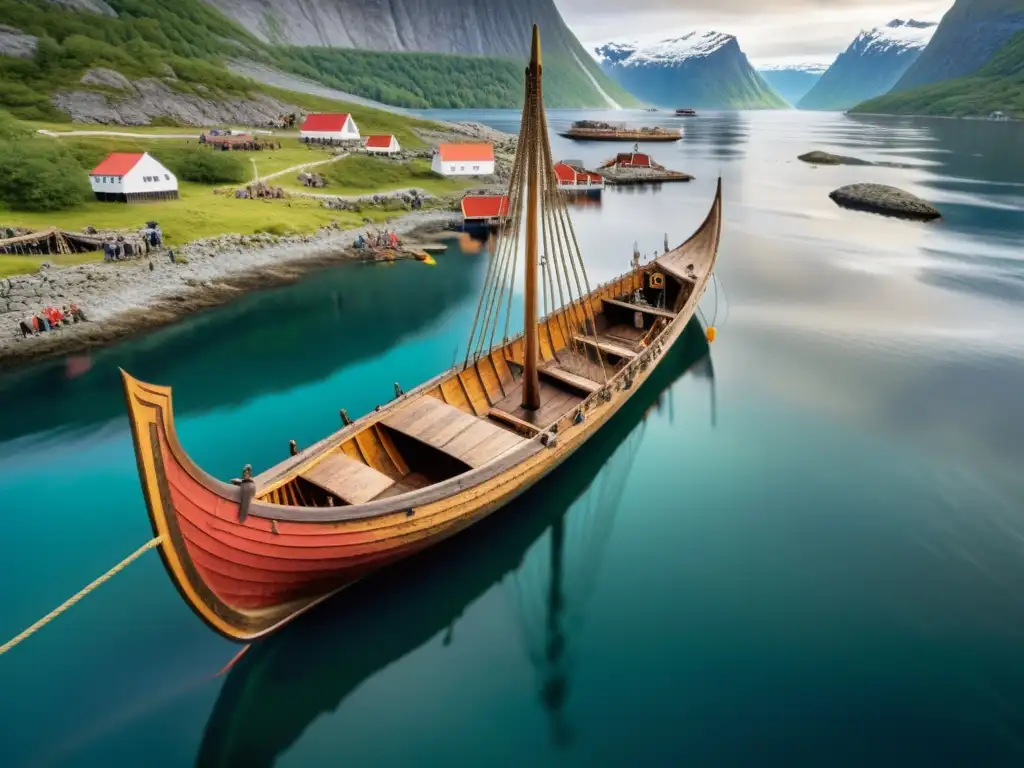 Descubre un navío vikingo en Noruega, con arqueólogos y un fiordo de fondo