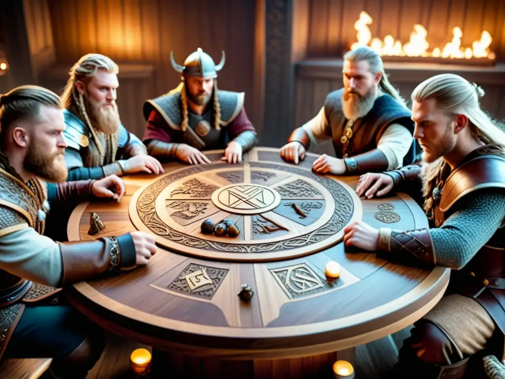 Personajes inolvidables en juego de mesa vikingo, detallados y envueltos en estrategia