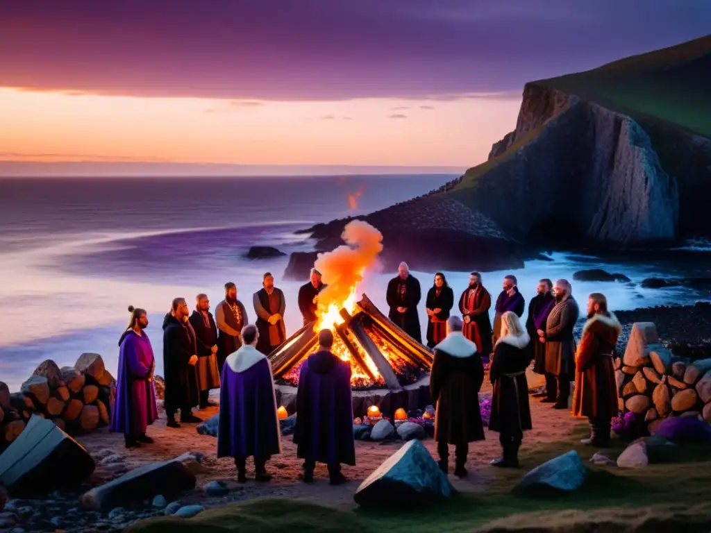 Prácticas funerarias vikingas en la actualidad: un ritual ancestral se fusiona con la modernidad en un emotivo funeral junto al mar al atardecer