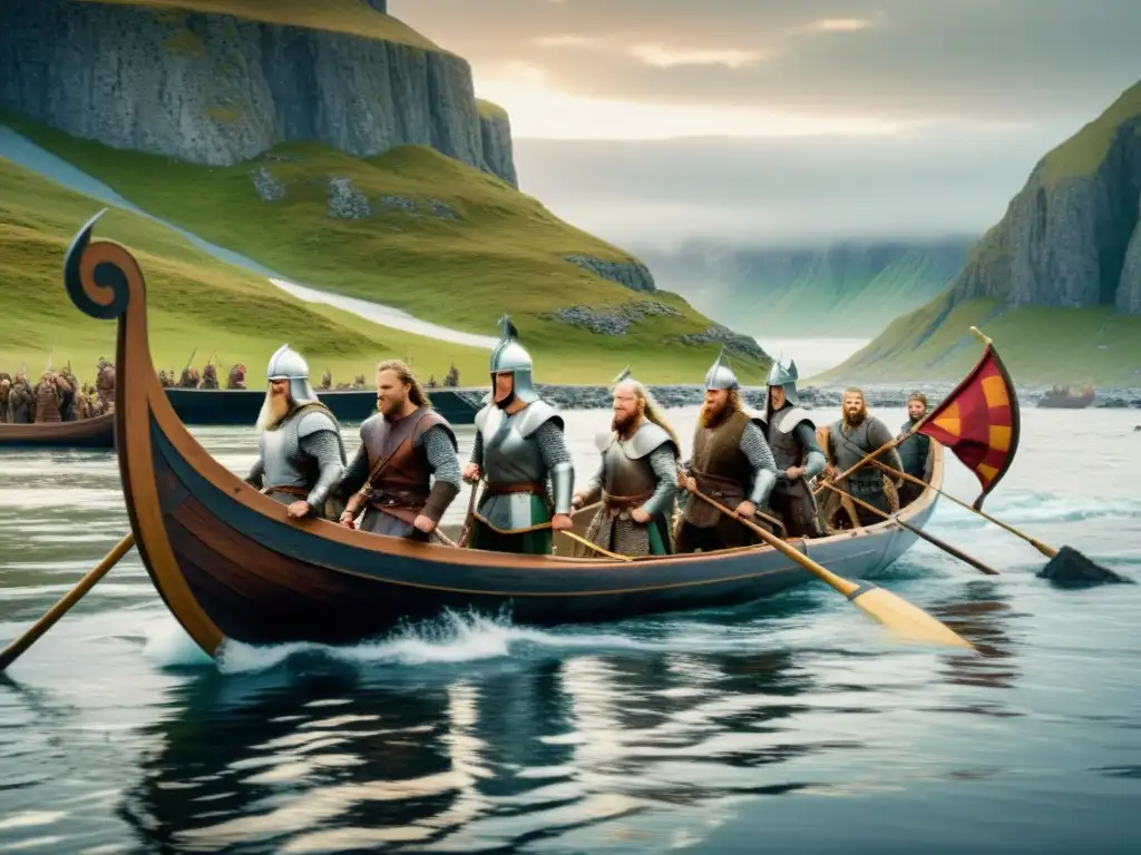 Presencia vikinga en América actualidad: Vikingos desembarcan en las costas de América del Norte, listos para explorar lo desconocido