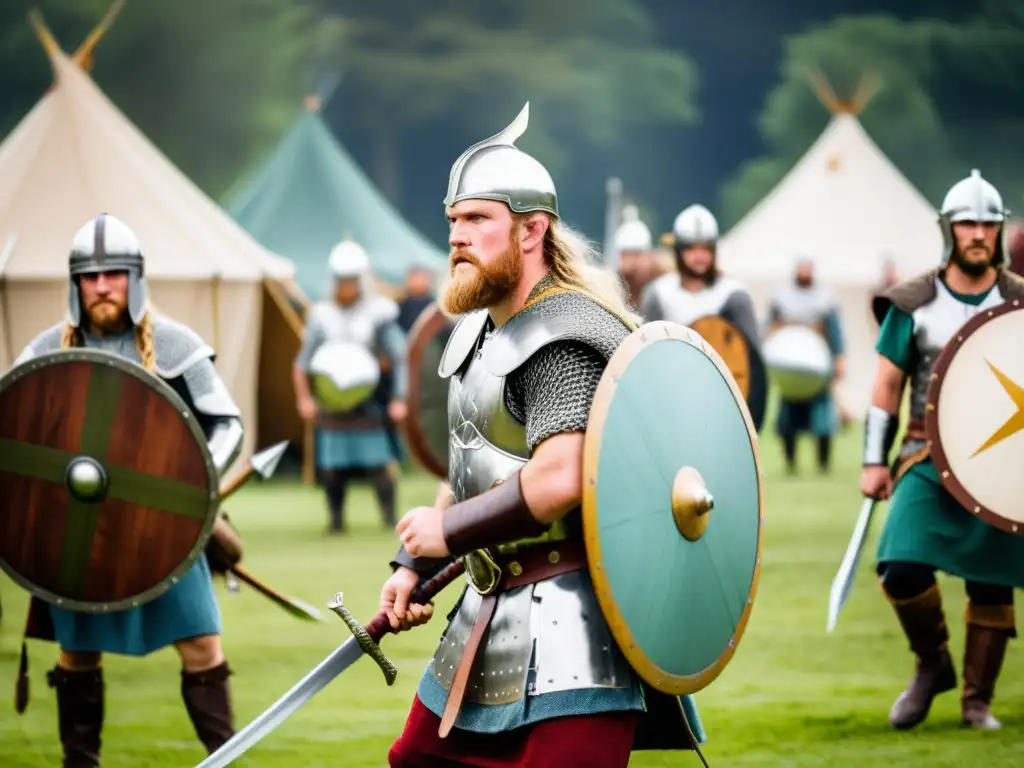 Una recreación de la cultura vikinga en el mundo moderno: batalla épica entre guerreros nórdicos