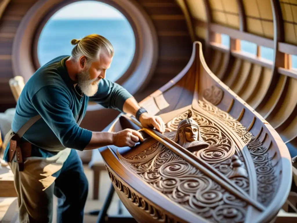 Restauración de drakkar vikingo auténtico con detalle y dedicación artesanal