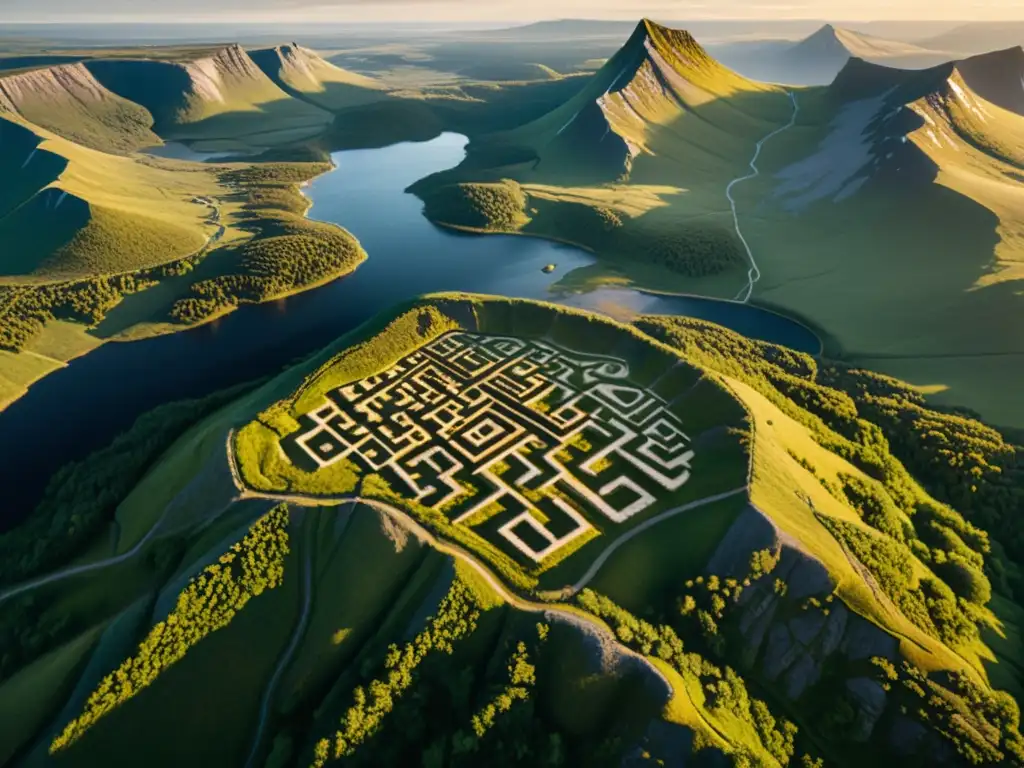 Significado de runas vikingas en paisaje nórdico al atardecer, uniendo historia y naturaleza