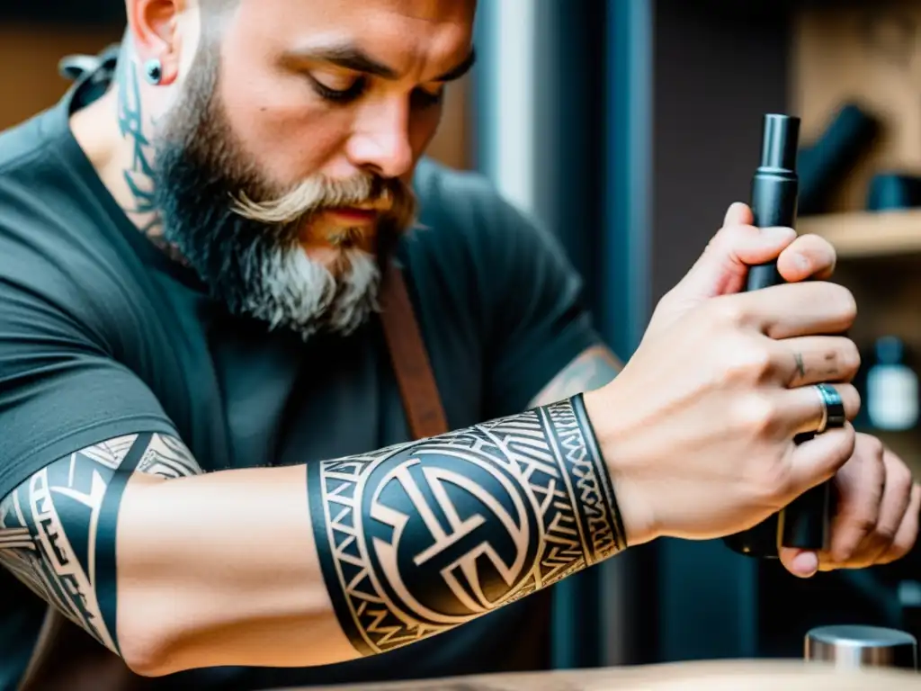 Un tatuador contemporáneo fusiona las runas vikingas con arte corporal moderno en su estudio