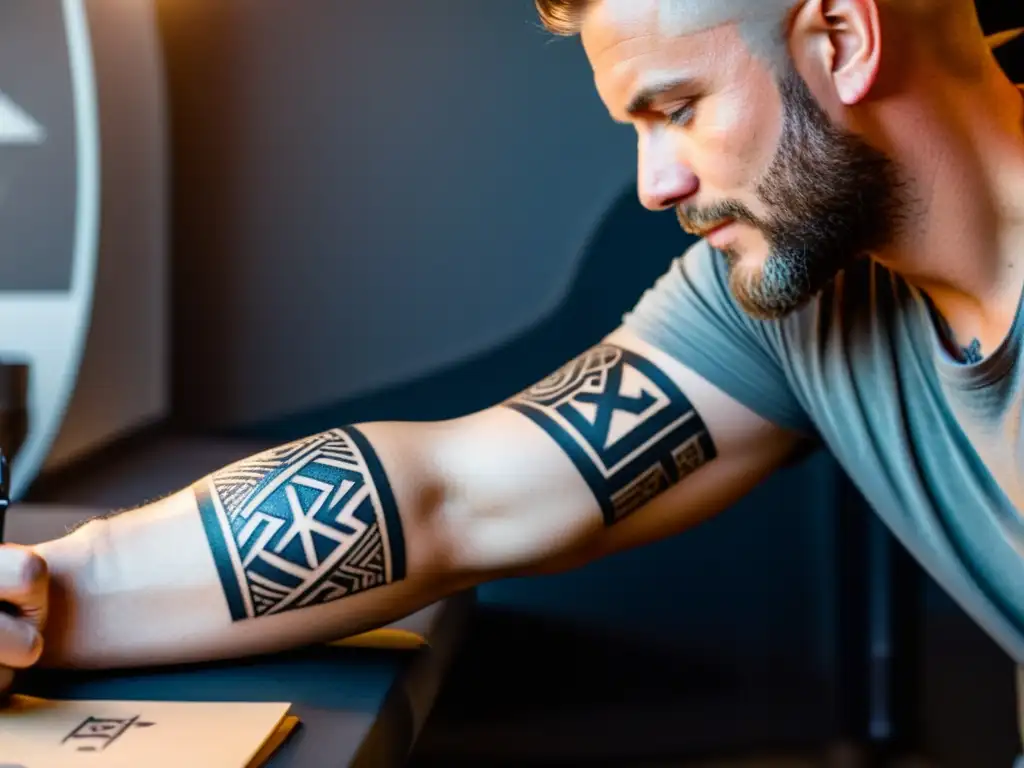 Un tatuador moderno traduce misteriosas runas vikingas en arte corporal contemporáneo