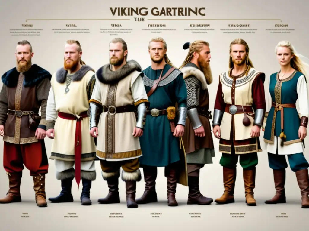 Vestimenta vikinga símbolo estatus: Detallada evolución de la moda vikinga, desde prendas simples hasta estilos elaborados con patrones e adornos