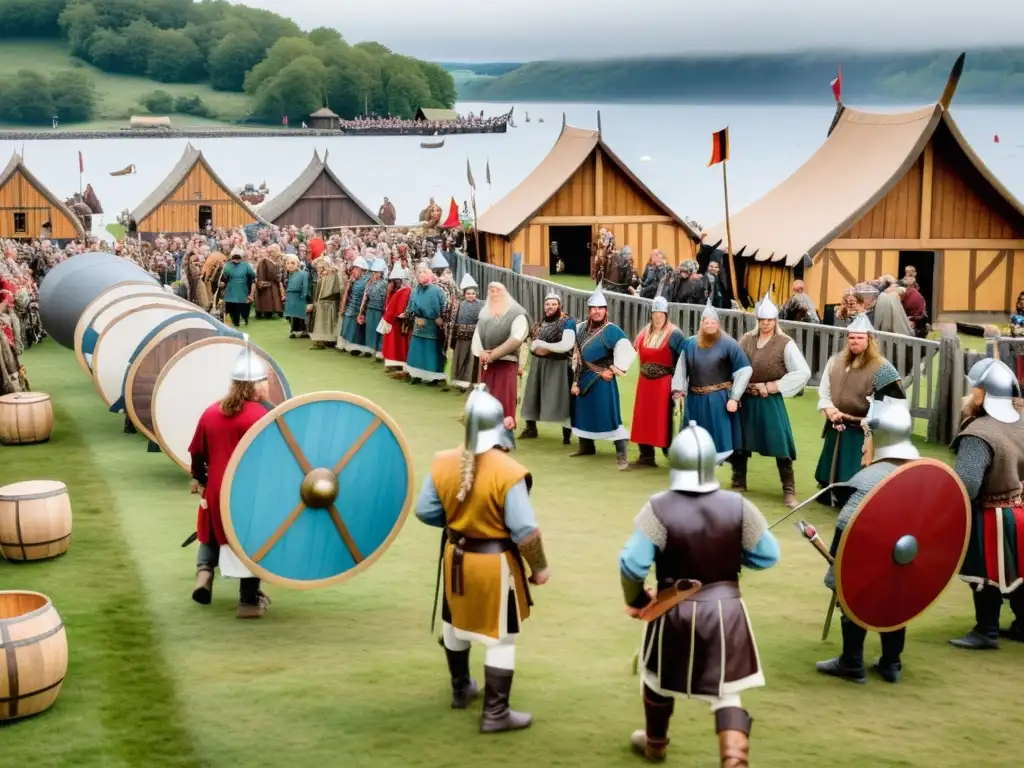 Vibrante festival vikingo con legado histórico en actualidad: luchas, arquería y bebiendo hidromiel en aldea vikinga