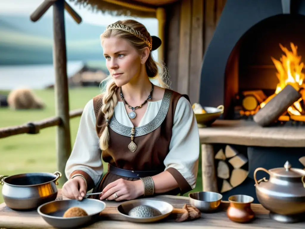 Vikinga con joyas: cocina, cuida animales y socializa